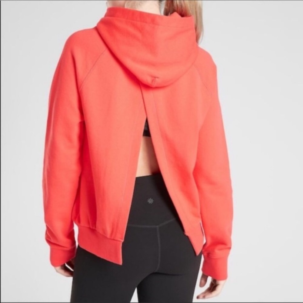 Athleta Moonrise coral open back sweatshirt hoodie size XS